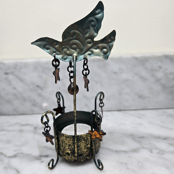 Pier One Decorative Bird and Star Tea Light Candle Holder Adorable Decor Whimsy - Picture 2 of 7